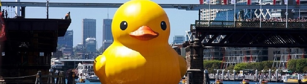 Photo with example of application of Veritex products: giant inflatable rubber duck
